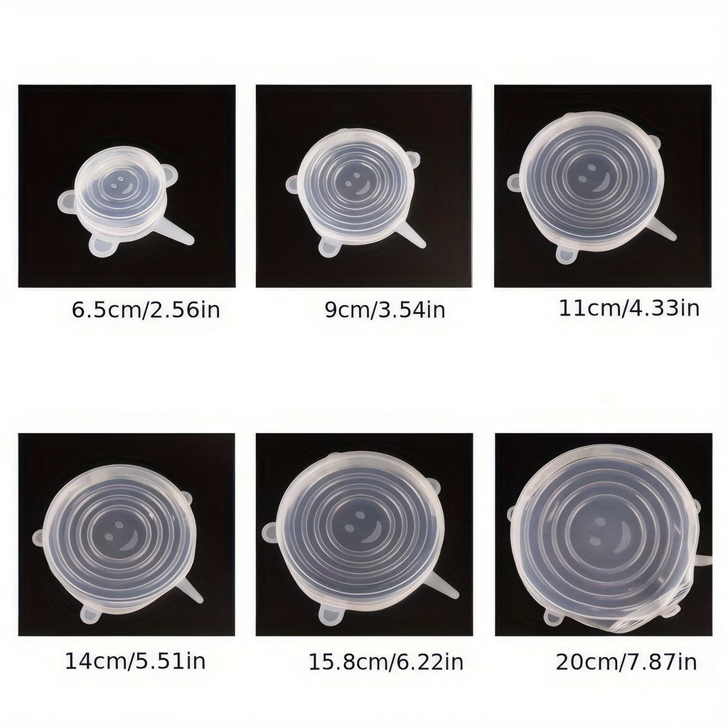 6pcs Reusable Silicone Food Covers