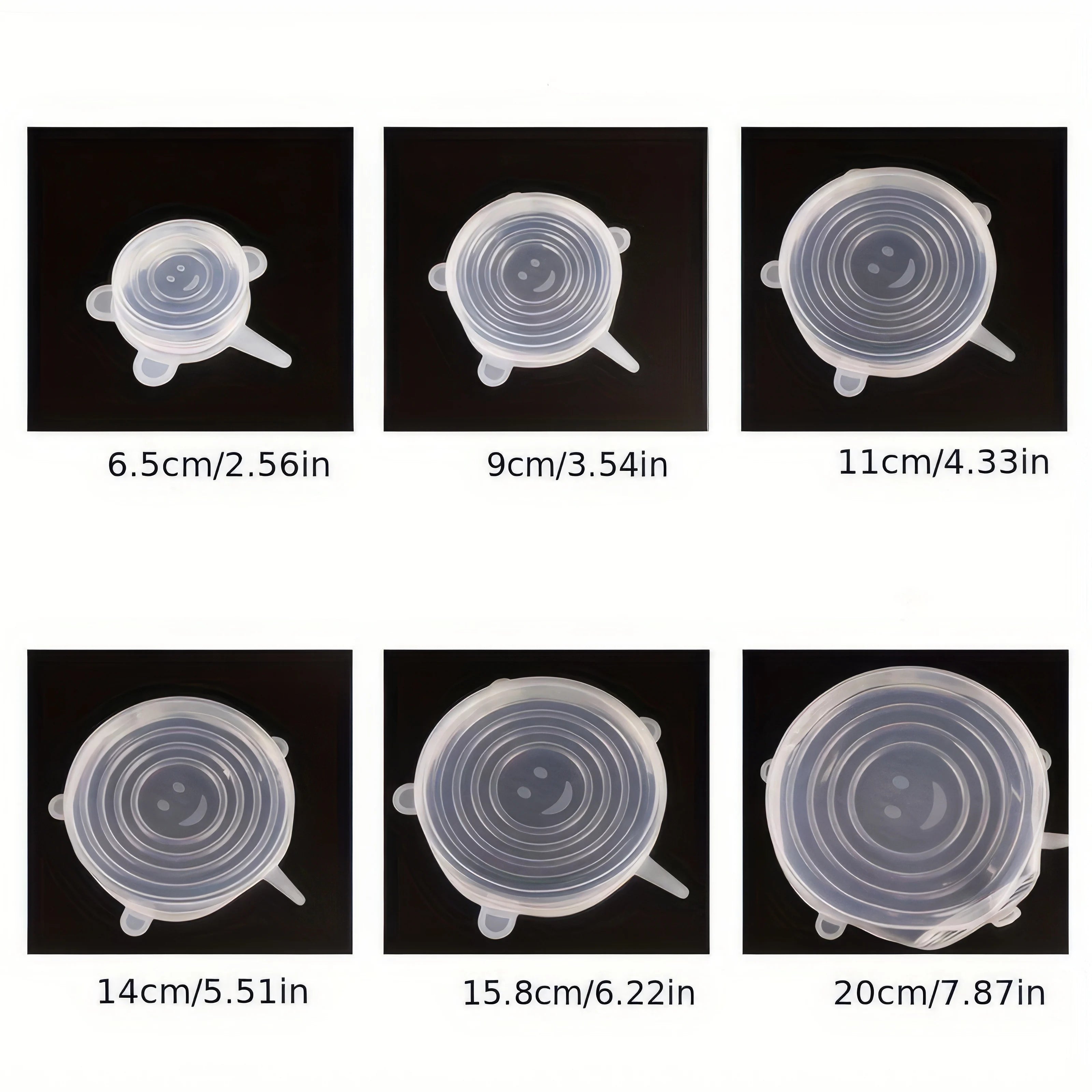 6pcs Reusable Silicone Food Covers