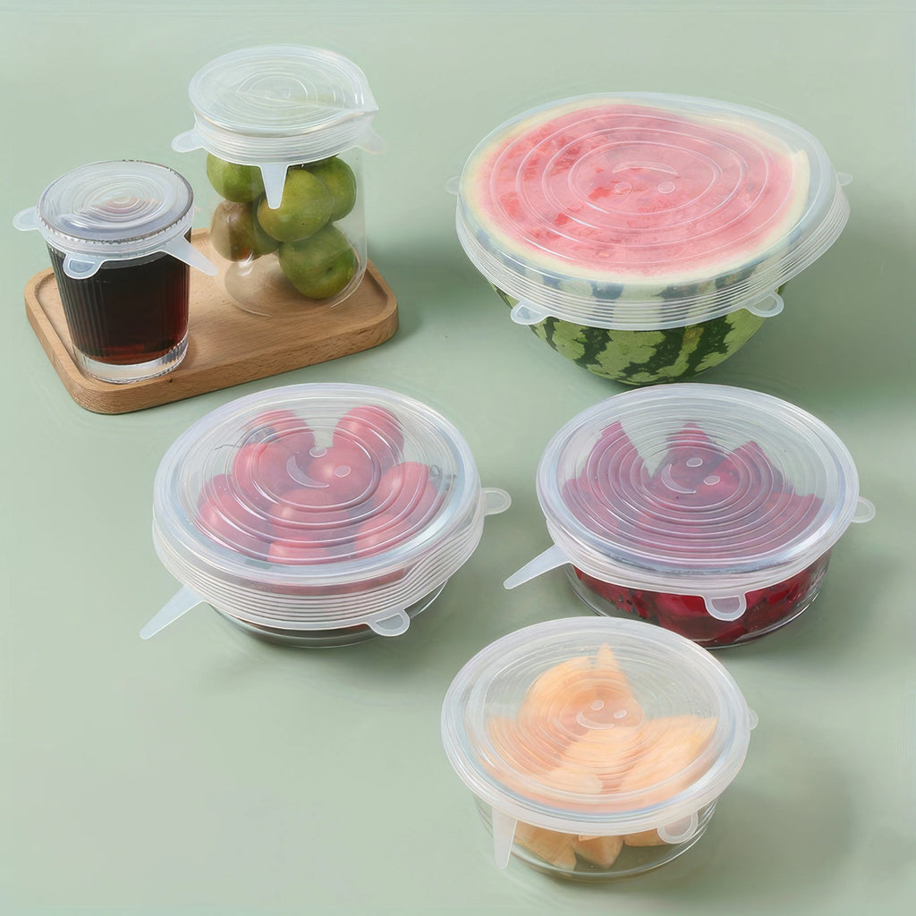 6pcs Reusable Silicone Food Covers