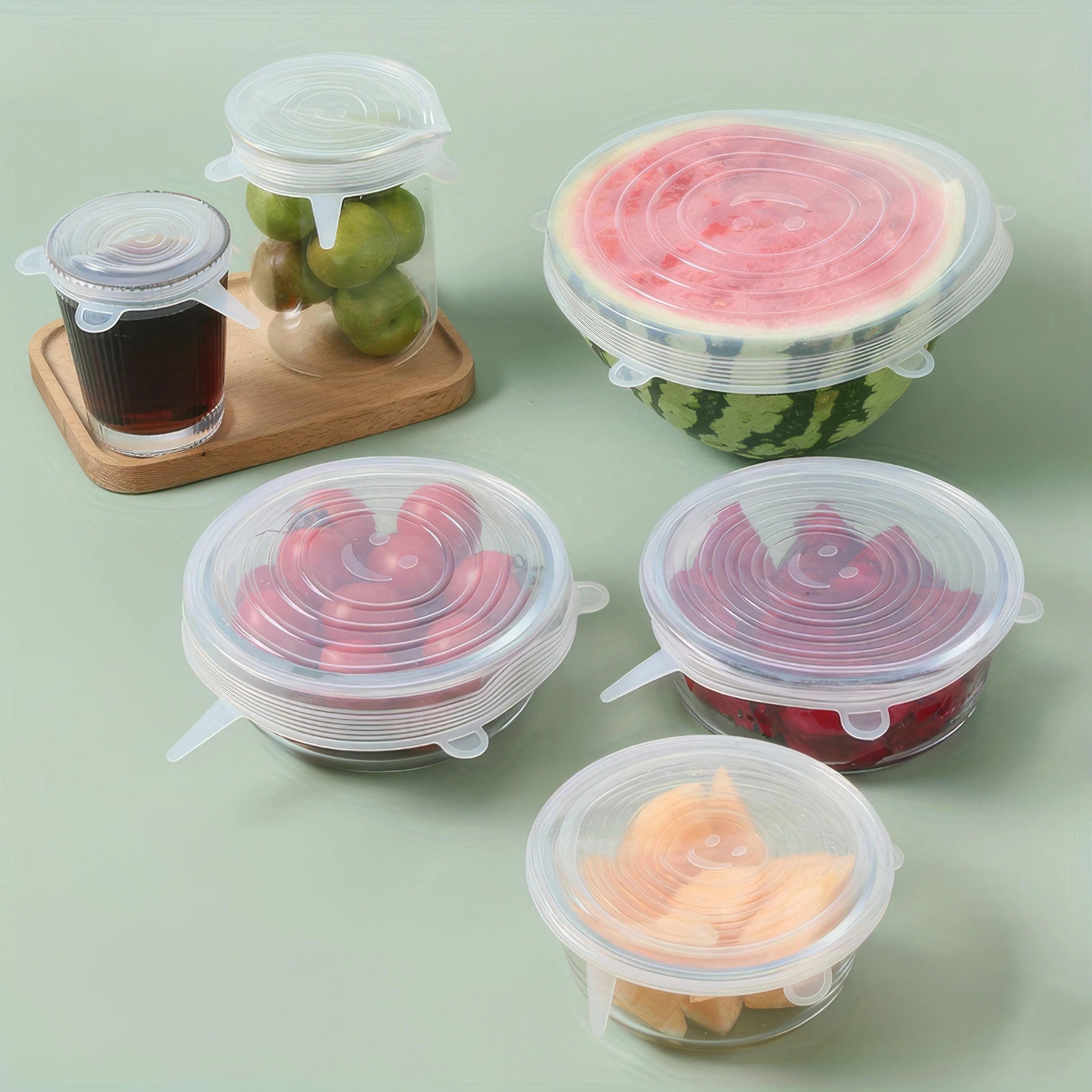 6pcs Reusable Silicone Food Covers
