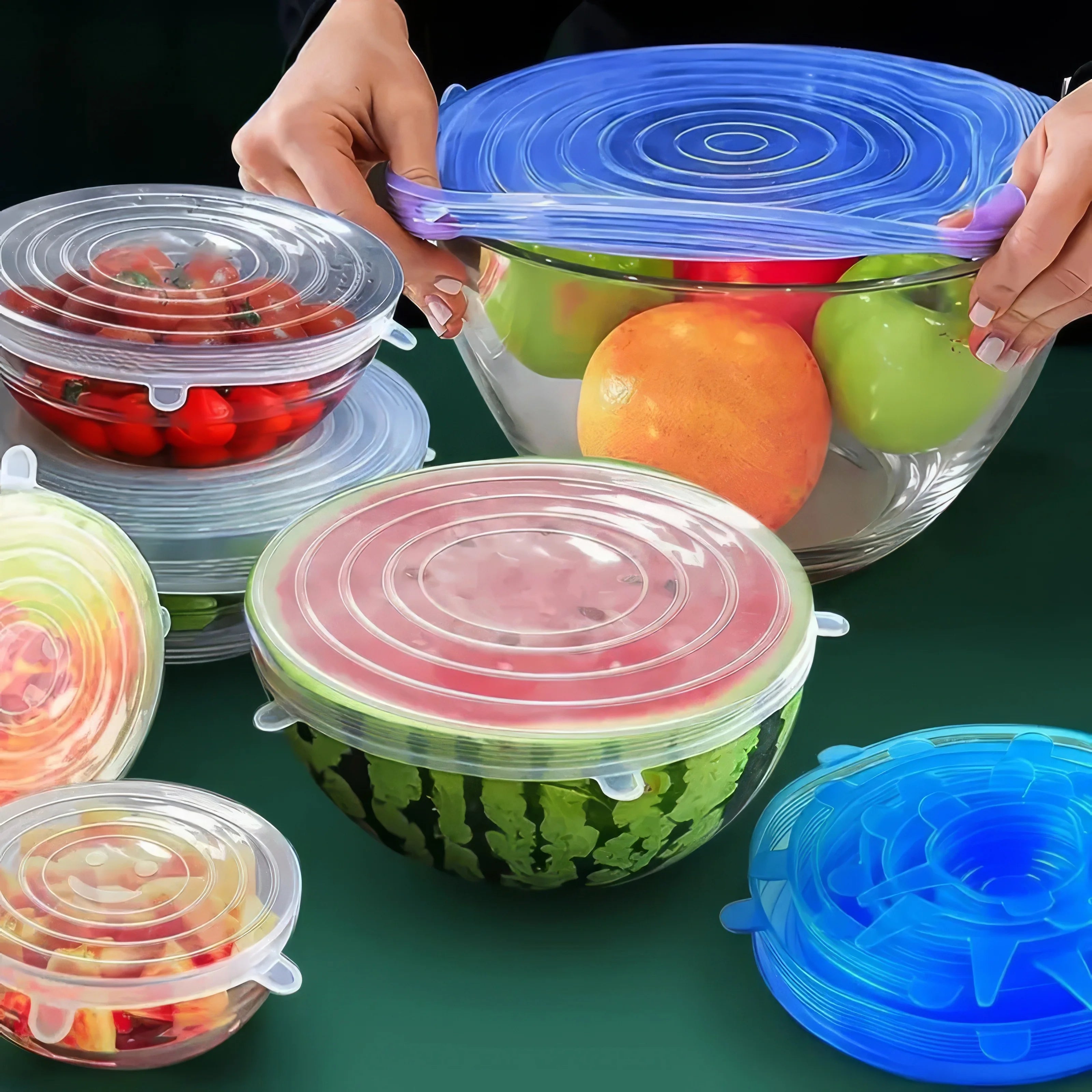 6pcs Reusable Silicone Food Covers