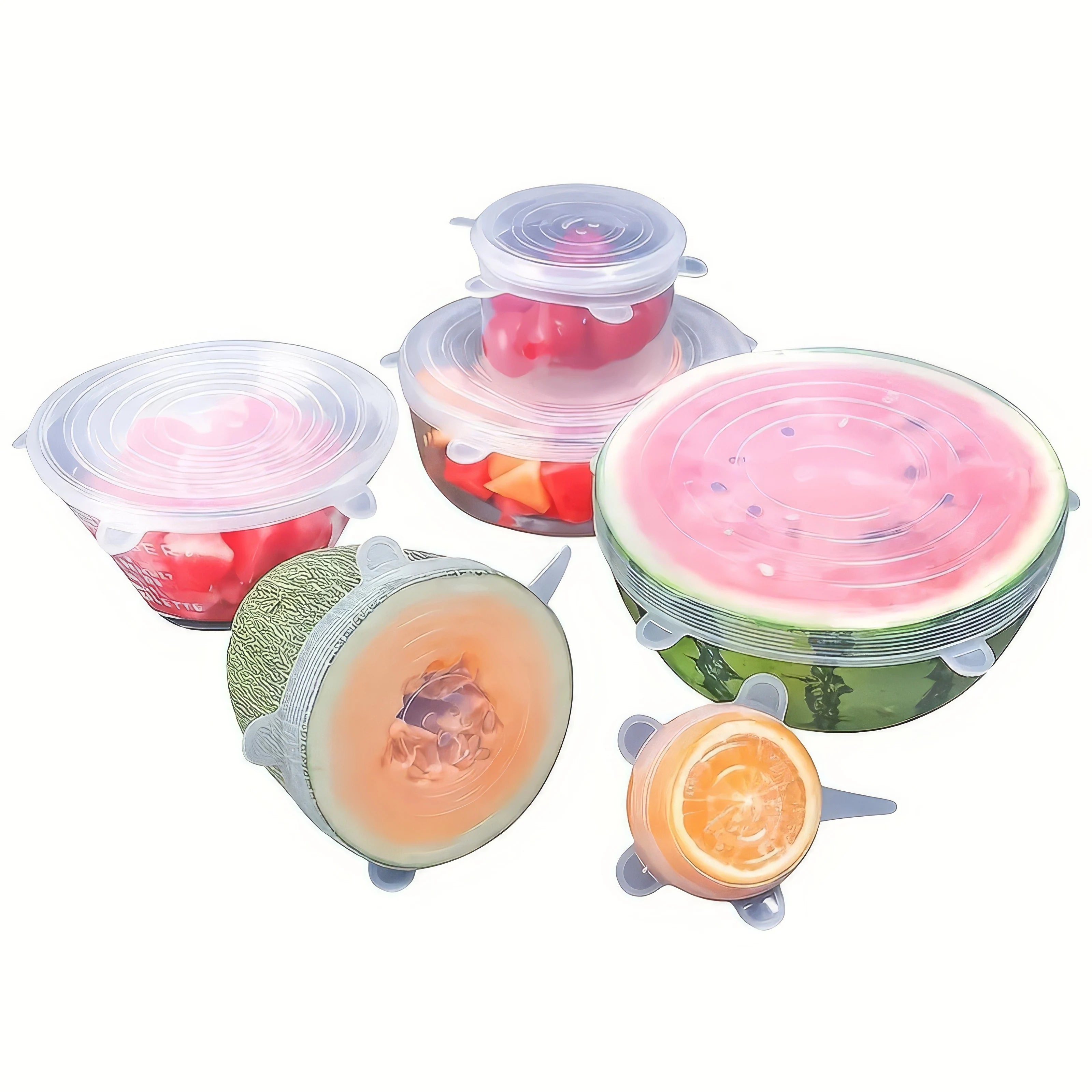 6pcs Reusable Silicone Food Covers