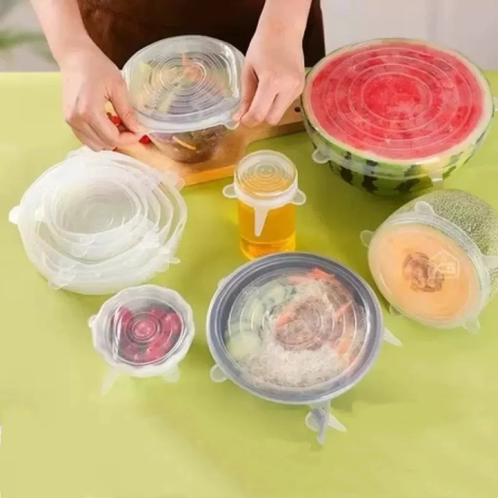 6pcs Reusable Silicone Food Covers