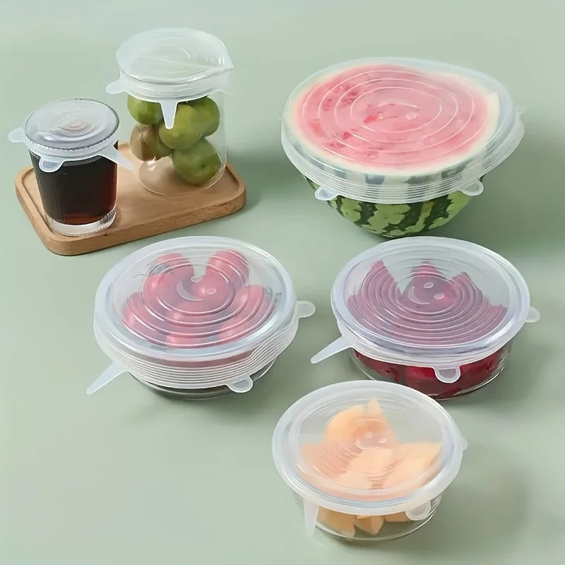 6pcs Reusable Silicone Food Covers