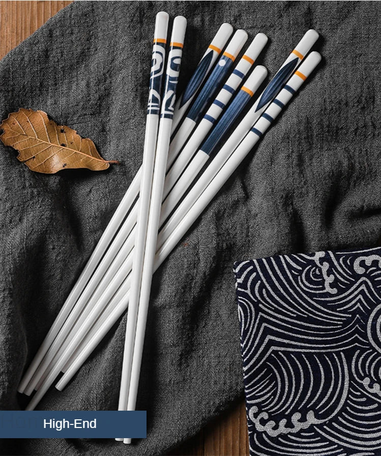 5 Pair Ceramic Japanese Chopsticks Set
