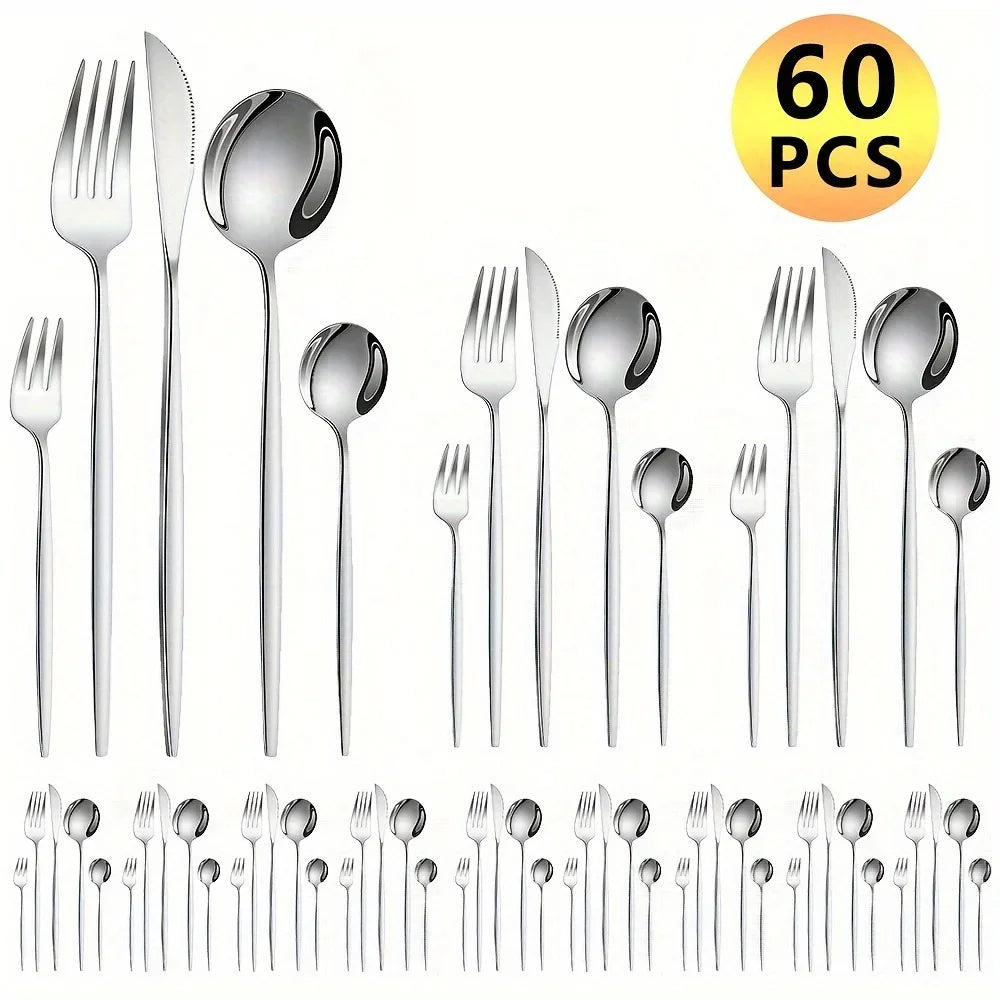 60pcs Stainless Steel Cutlery Set