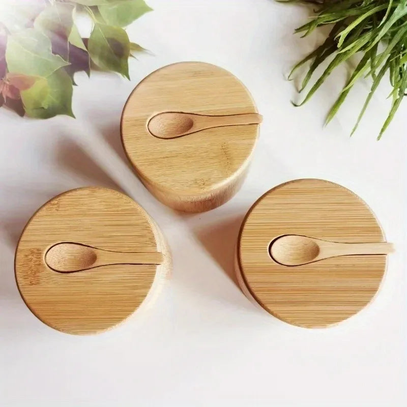 Bamboo Salt and Seasoning Jar Set