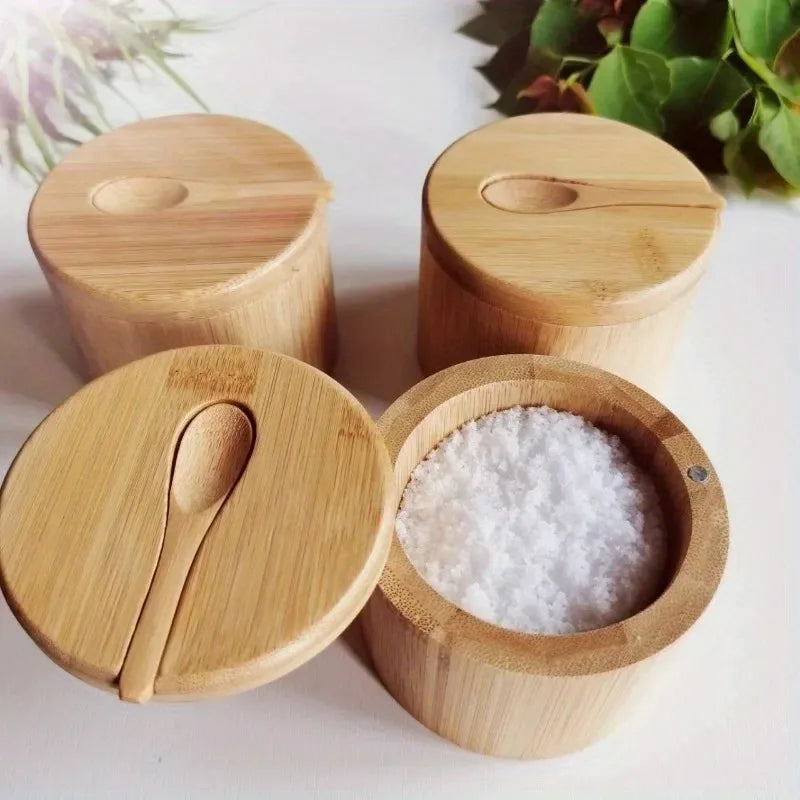 Bamboo Salt and Seasoning Jar Set