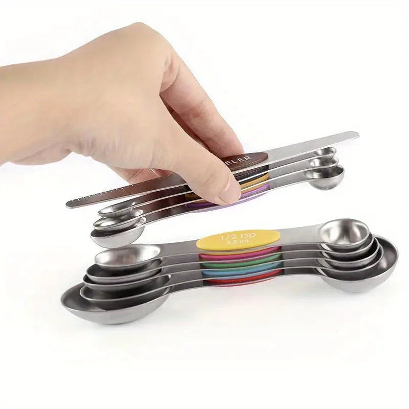 Stainless Steel Magnetic Double-Headed Measuring Spoons