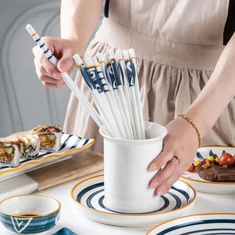 5 Pair Ceramic Japanese Chopsticks Set