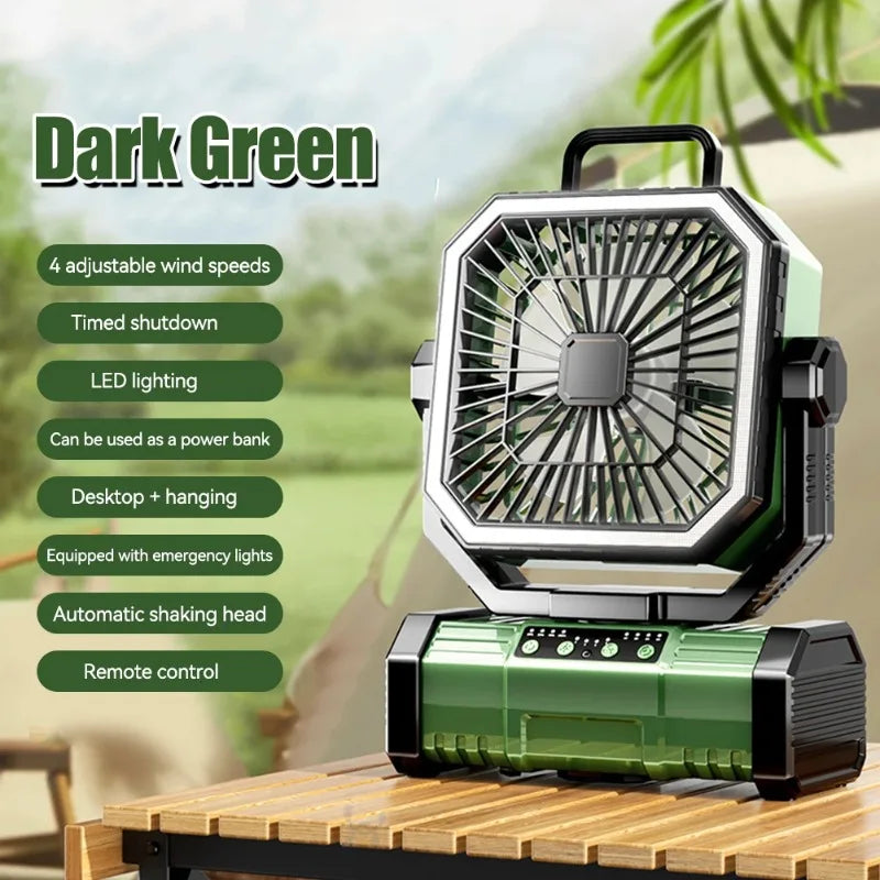 20000mAh Camping Ceiling Fan with Light