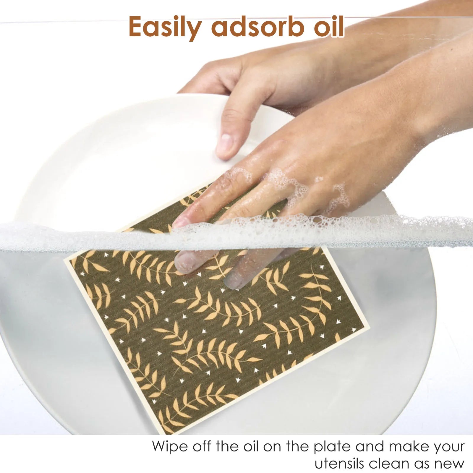 6-12Pcs Swedish Dishcloths Reusable Cellulose Cotton Cleaning Cloths