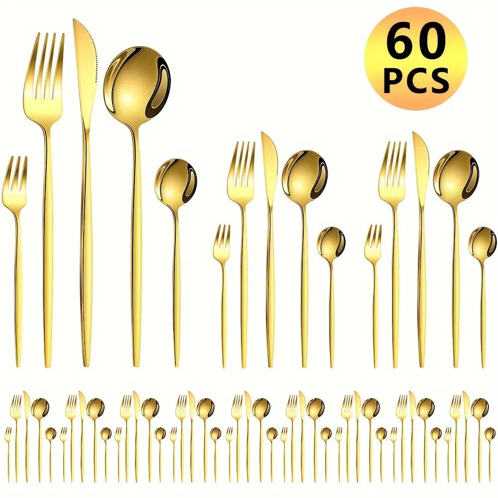 60pcs Stainless Steel Cutlery Set