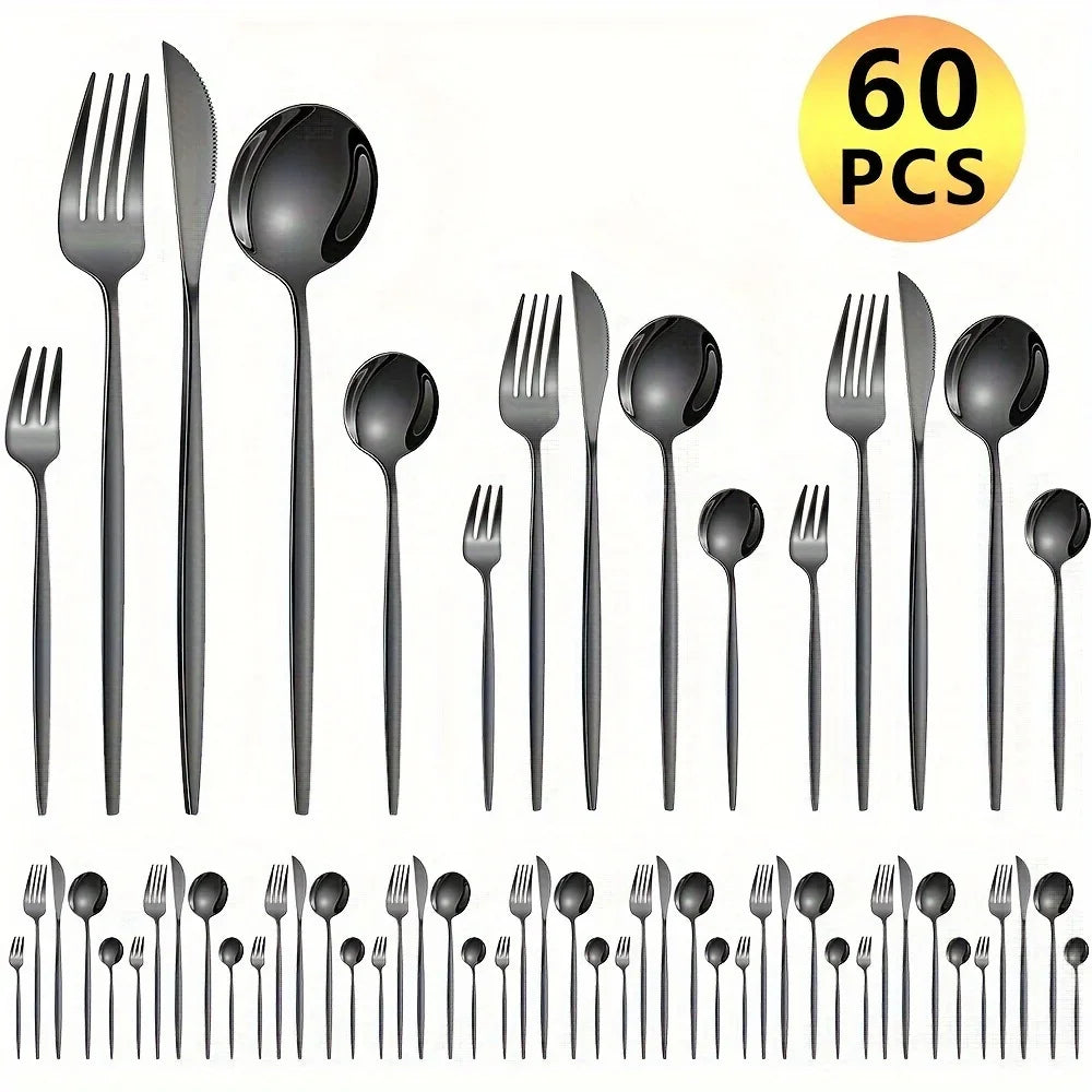 60pcs Stainless Steel Cutlery Set