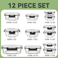 12-Piece Glass Food Storage Container Set, BPA-Free