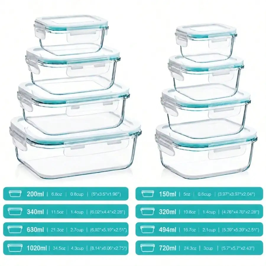 Glass Food Storage Container Sets, BPA-Free