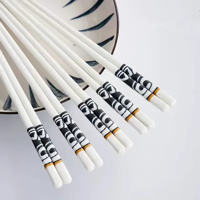 5 Pair Ceramic Japanese Chopsticks Set