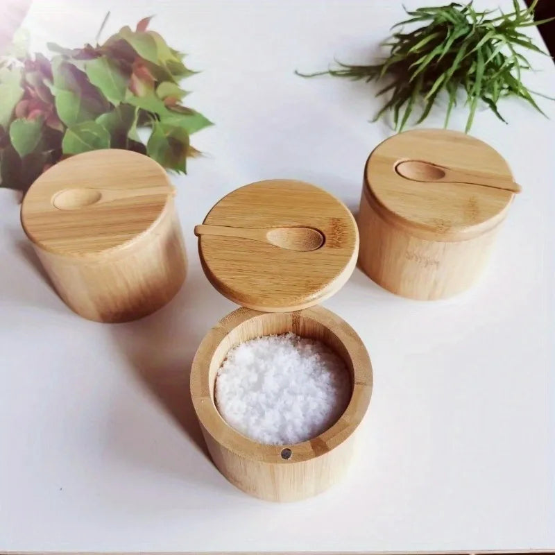 Bamboo Salt and Seasoning Jar Set