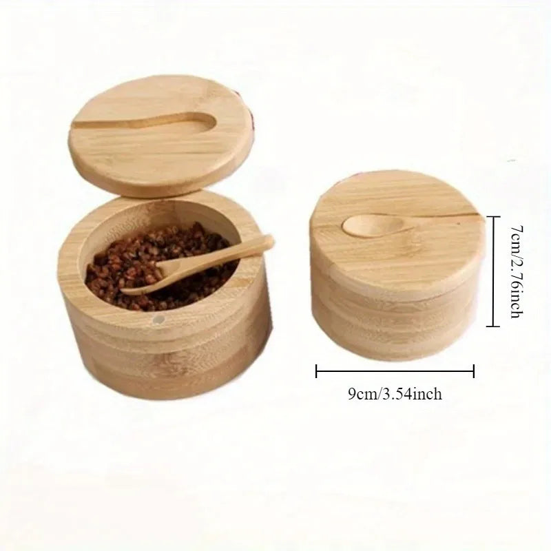 Bamboo Salt and Seasoning Jar Set