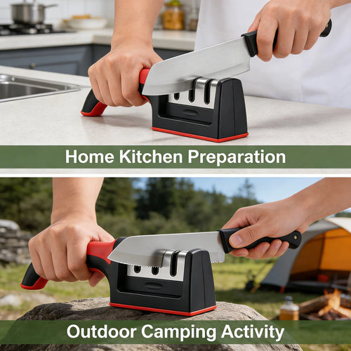 4-Stage Manual Knife Sharpener – Diamond & Ceramic