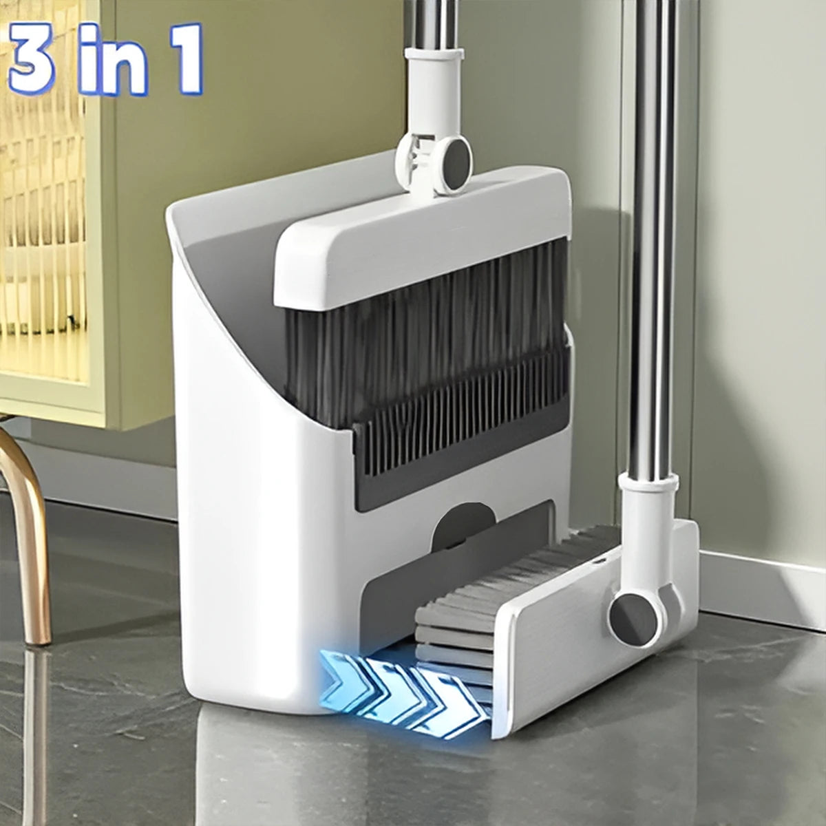 3-in-1 Broom, Dustpan and Brush Set