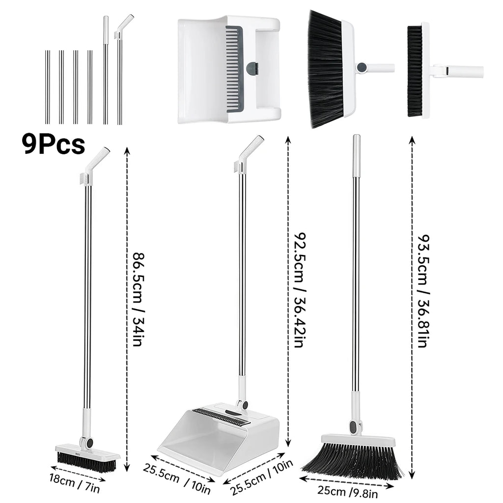 3-in-1 Broom, Dustpan and Brush Set