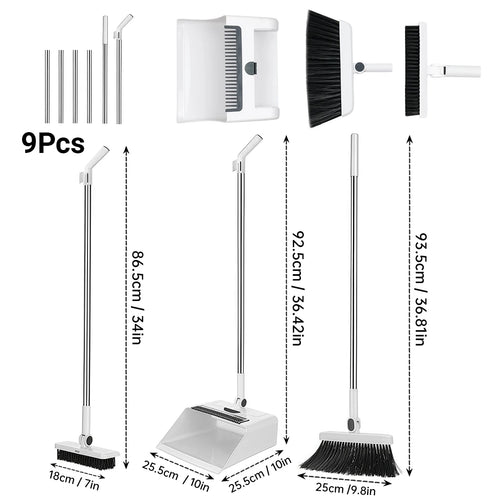 3-in-1 Broom, Dustpan and Brush Set