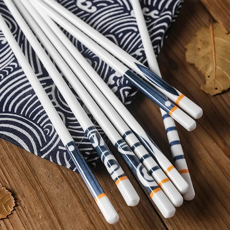 5 Pair Ceramic Japanese Chopsticks Set