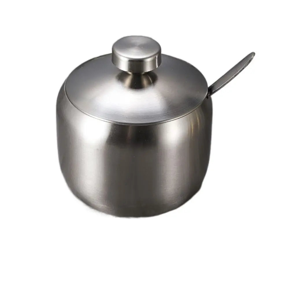 Stainless Steel Sugar Bowl with Lid and Spoon
