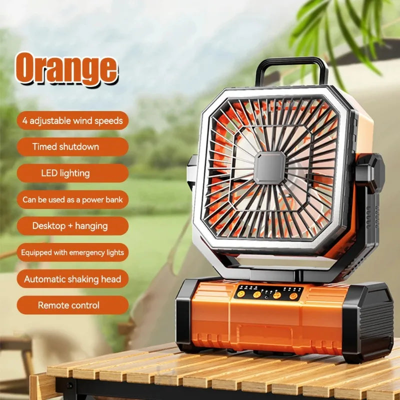 20000mAh Camping Ceiling Fan with Light