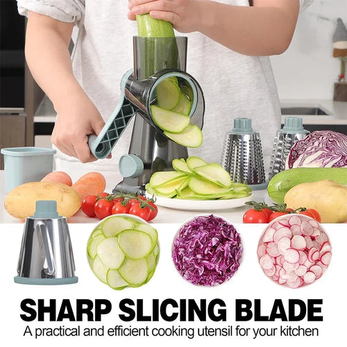 3-in-1 Rotary Cheese Grater and Vegetable Slicer