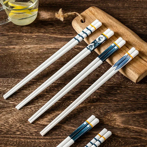 5 Pair Ceramic Japanese Chopsticks Set