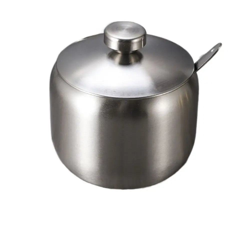 Stainless Steel Sugar Bowl with Lid and Spoon