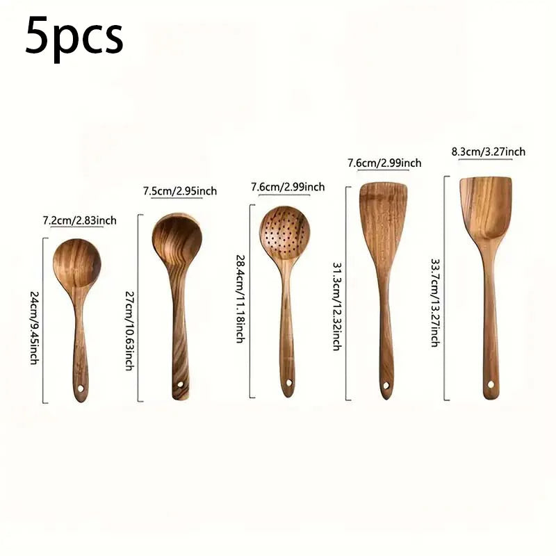 5pcs Wooden Utensil Set