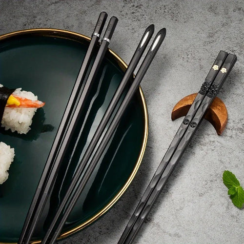 Black Alloy Chopstick Dining Set